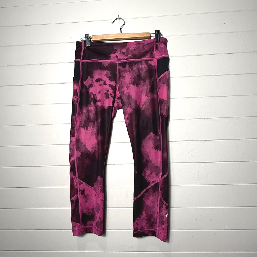 Lululemon Leggings 8 Pink Abstract Camo‎ Discontinued Pattern Yoga Running 21"